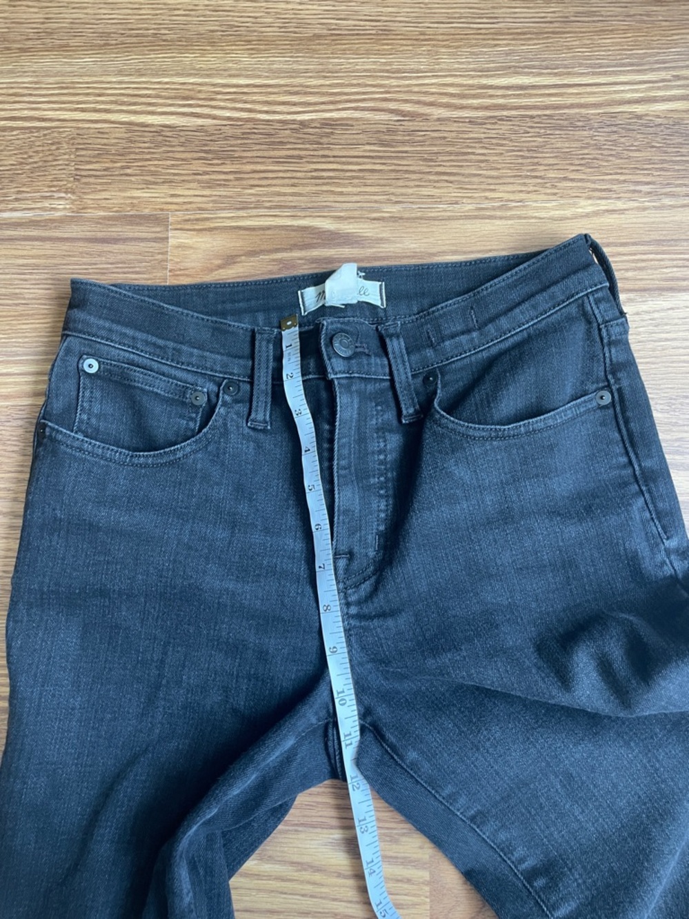 Madewell Women's Mid-Rise Kick Out Crop Flare Stretch Black Jeans Size 28 - Picture 5 of 14